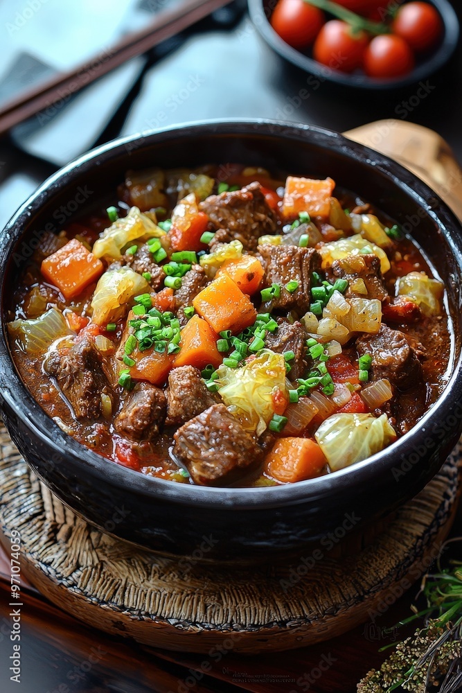 Tongseng: A rich stew made from goat or beef, cooked with sweet soy sauce, cabbage, and tomatoes. Tongseng: A rich stew made from goat or beef, cooked with sweet soy sauce, cabbage, and tomatoes.
