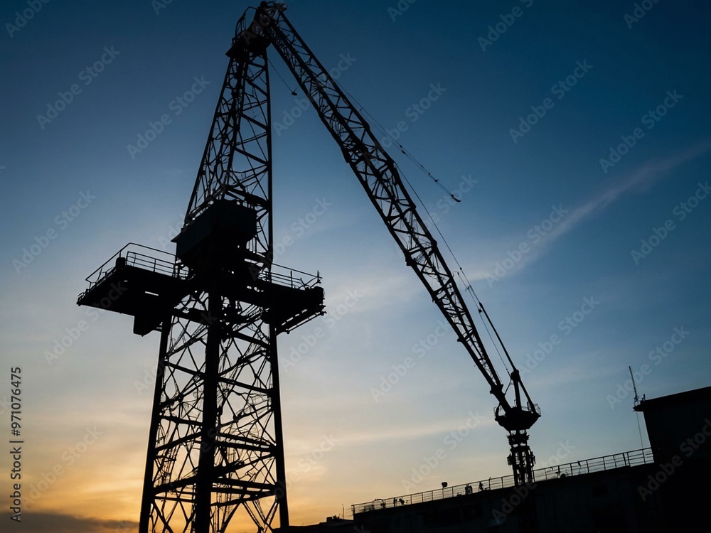 Jib crane silhouette icon. Jib crane silhouette icon.