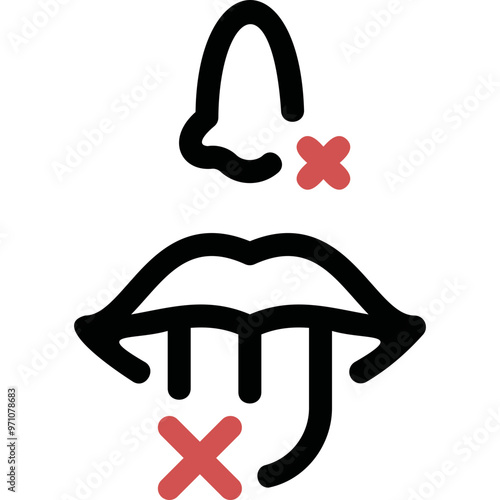 Simple vector icon lack of taste and smell