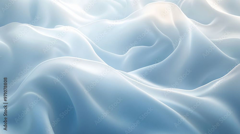 Obraz premium Soft Light Blue Waves Fluid Abstract Background