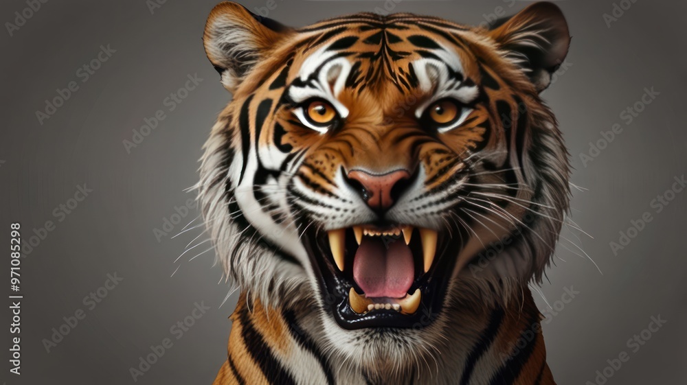 Close-up of a Roaring Tiger Close-up of a Roaring Tiger