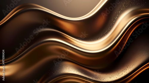 Line curve golden luxury on brown background. Realistic template cover 3d style design. Vector illustration.