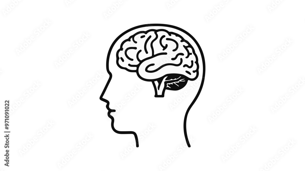 silhouette of a person brain vector illustration silhouette of a person brain vector illustration