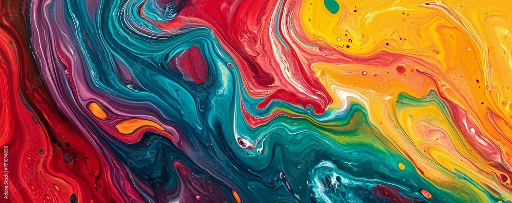 The Flow of Color: Abstract Marbled Acrylic Paint Swirls with Fluid Wave Motion, Adding Depth and Texture to the Artistic Background The Flow of Color: Abstract Marbled Acrylic Paint Swirls with Fluid Wave Motion, Adding Depth and Texture to the Artistic Background