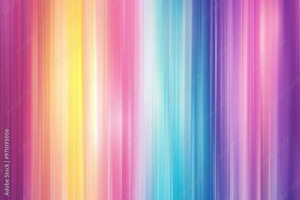 A bright, colorful background with vertical stripes in a rainbow of hues, from red to violet. The stripes are slightly blurred, creating a soft, dreamy effect that adds a whimsical touch to the design A bright, colorful background with vertical stripes in a rainbow of hues, from red to violet. The stripes are slightly blurred, creating a soft, dreamy effect that adds a whimsical touch to the design