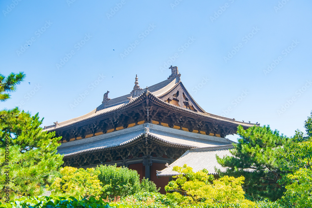 Beautiful scenery of Huayan Temple in Datong, Shanxi Province on a sunny summer day Beautiful scenery of Huayan Temple in Datong, Shanxi Province on a sunny summer day