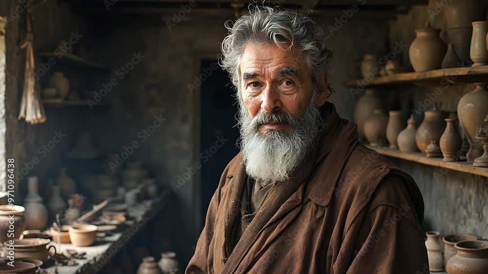 Portrait of a Bearded Potter in his Workshop Portrait of a Bearded Potter in his Workshop