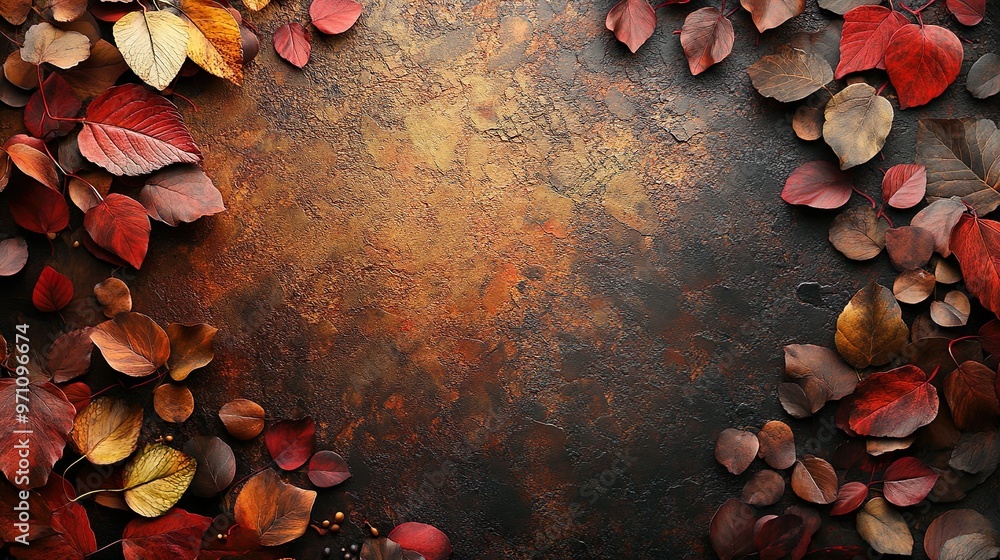 Autumn breeze with vibrant orange leaves and elegant seasonal patterns background Autumn breeze with vibrant orange leaves and elegant seasonal patterns background