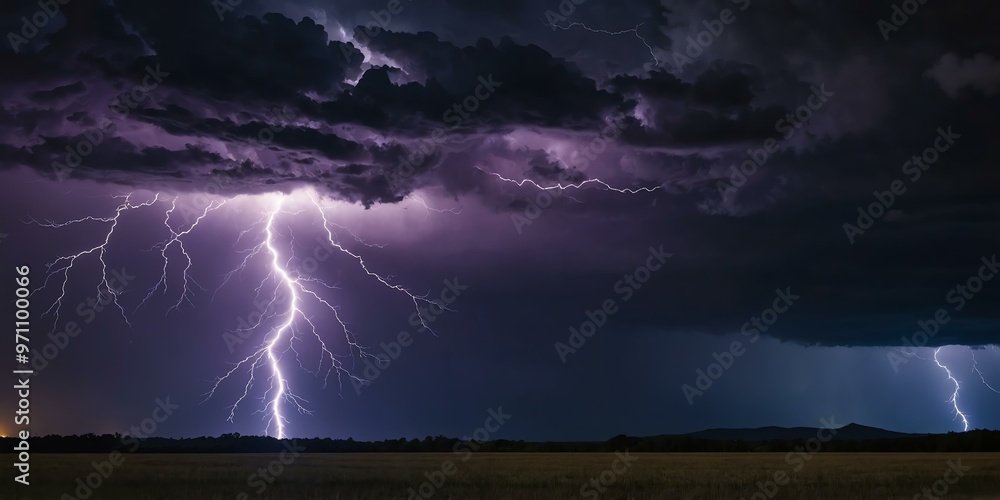 realistic photography of a purple lightning trace on dark skies background realistic photography of a purple lightning trace on dark skies background