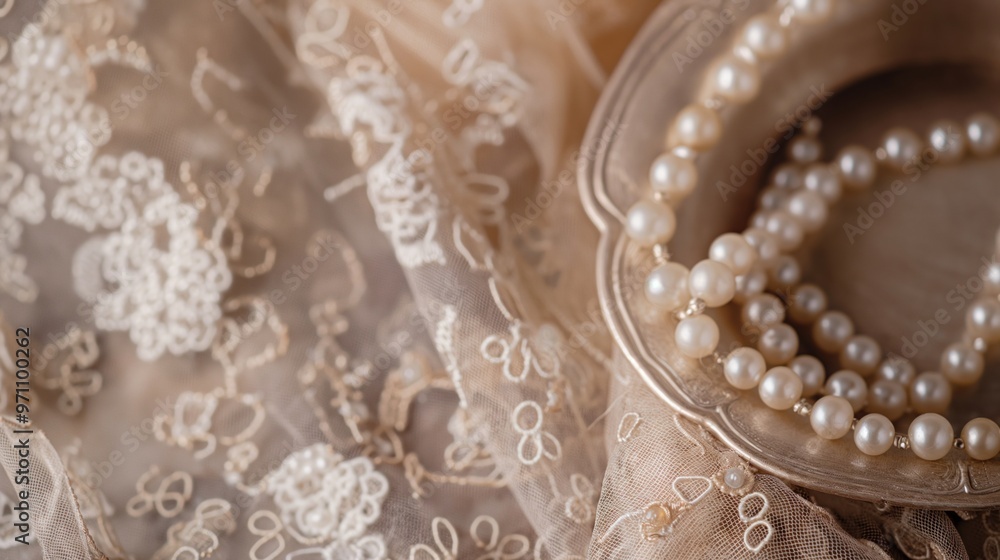 Elegant Pearls and Lace Display Elegant Pearls and Lace Display