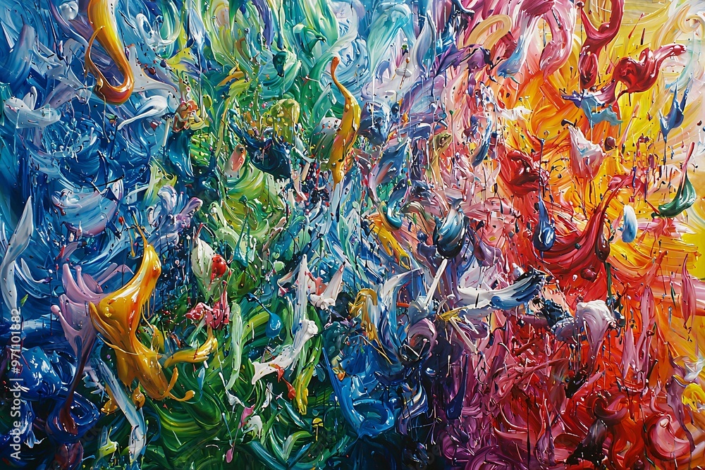 Abstract Colorful Oil Painting Abstract Colorful Oil Painting