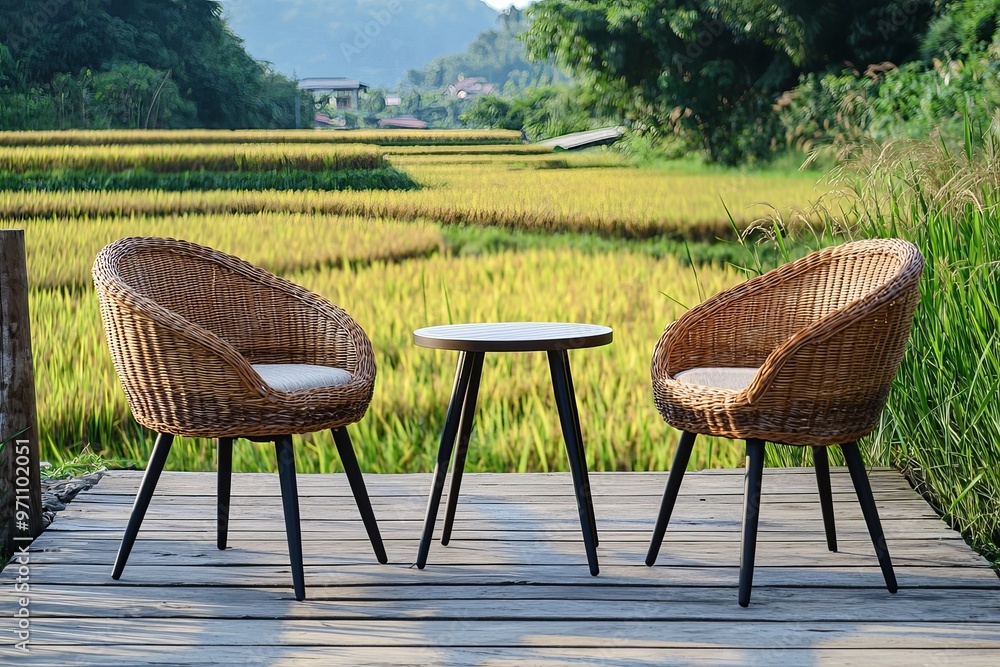 Terrace furniture with rattan armchairs and tables, Rattan Sitting Set Terrace furniture with rattan armchairs and tables, Rattan Sitting Set