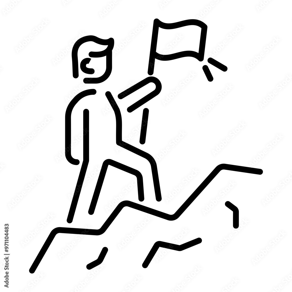 Mission achievement icon in line style Mission achievement icon in line style