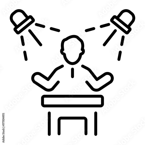 A charismatic person icon in linear style