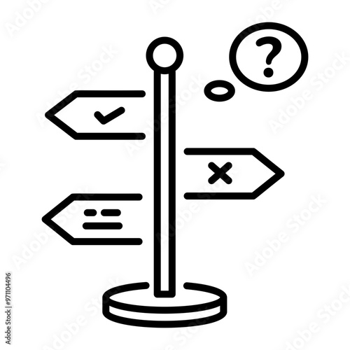 A line icon of decision making 