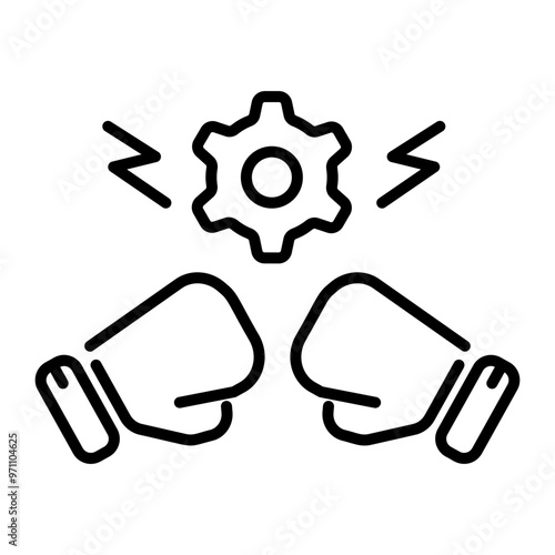 Conflict resolution icon in linear style 