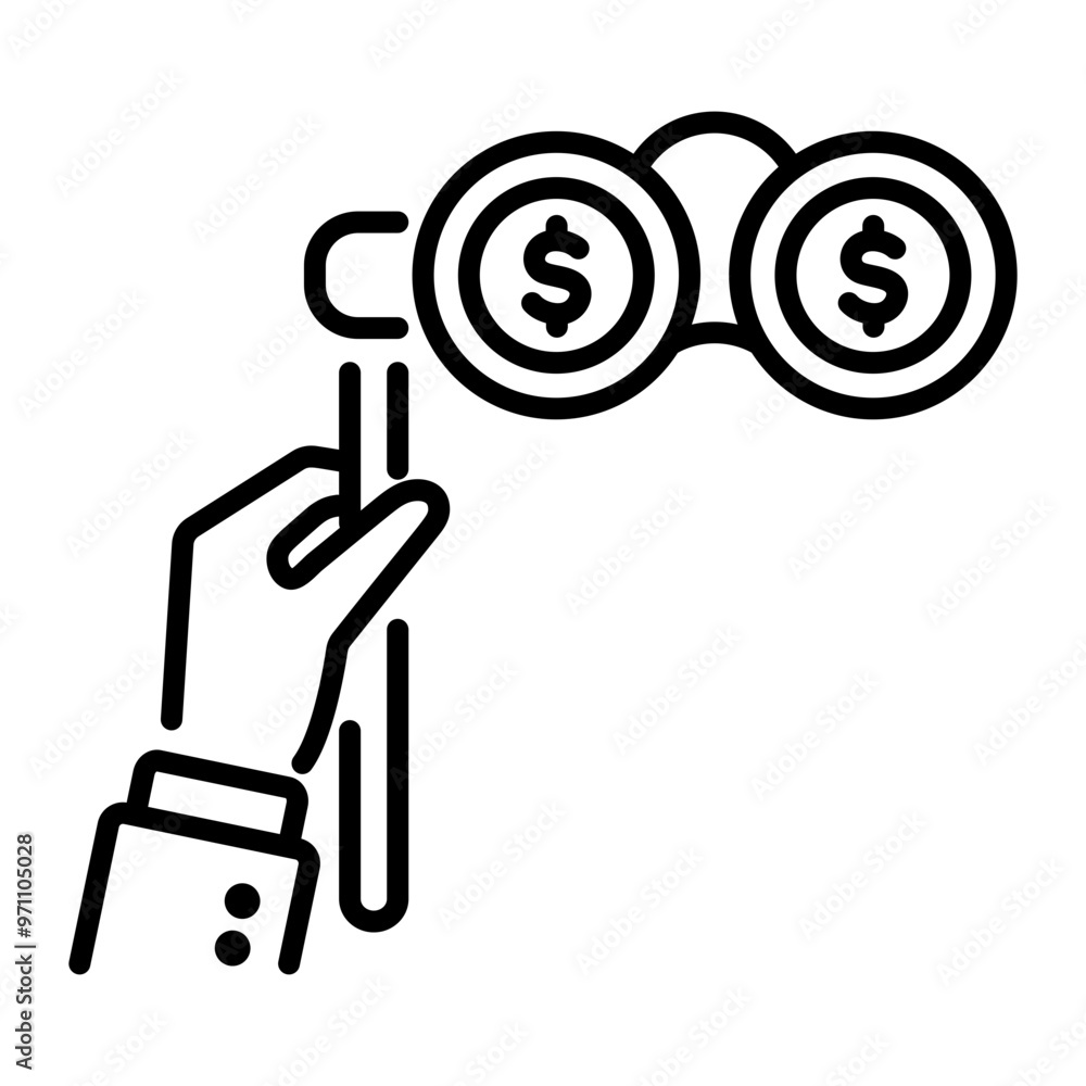 Financial vision icon in line style Financial vision icon in line style