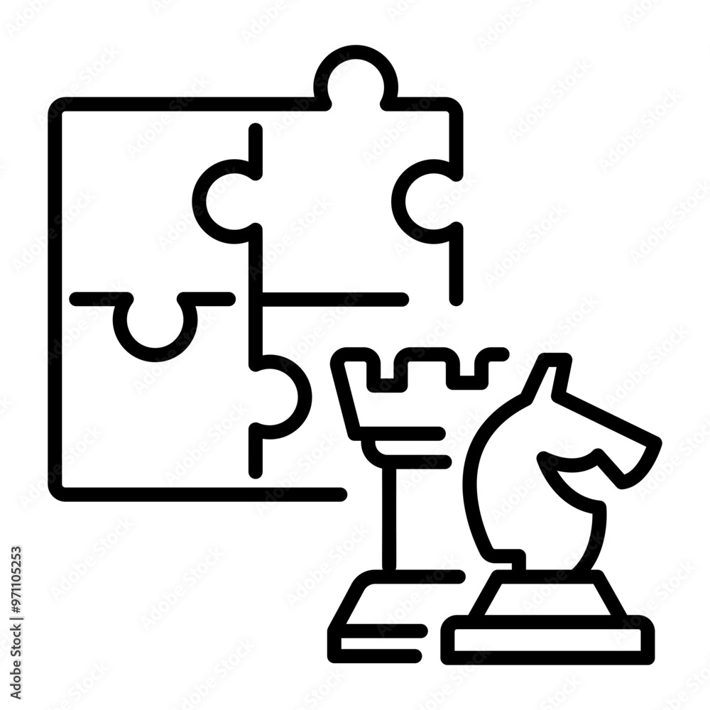A line style icon of strategy A line style icon of strategy