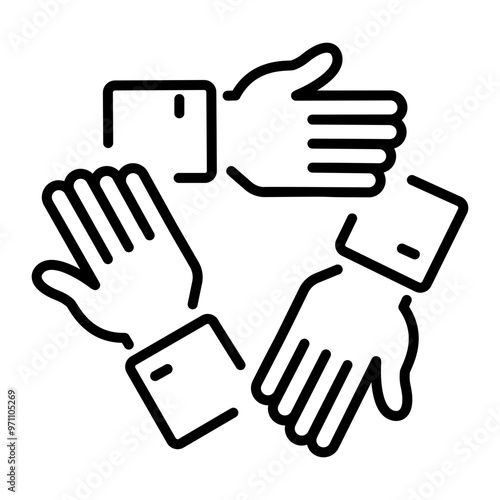 An outline style icon of cohesion 