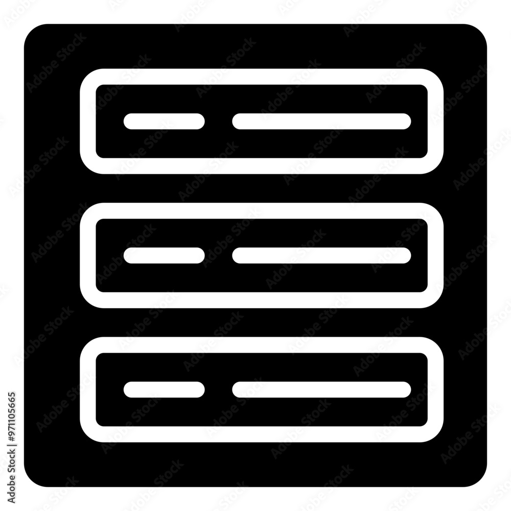 Data Center Icon in Solid Style Data Center Icon in Solid Style