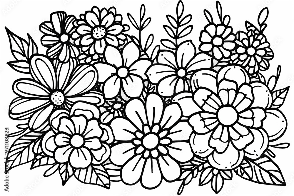 Fototapeta premium Adult colouring book page