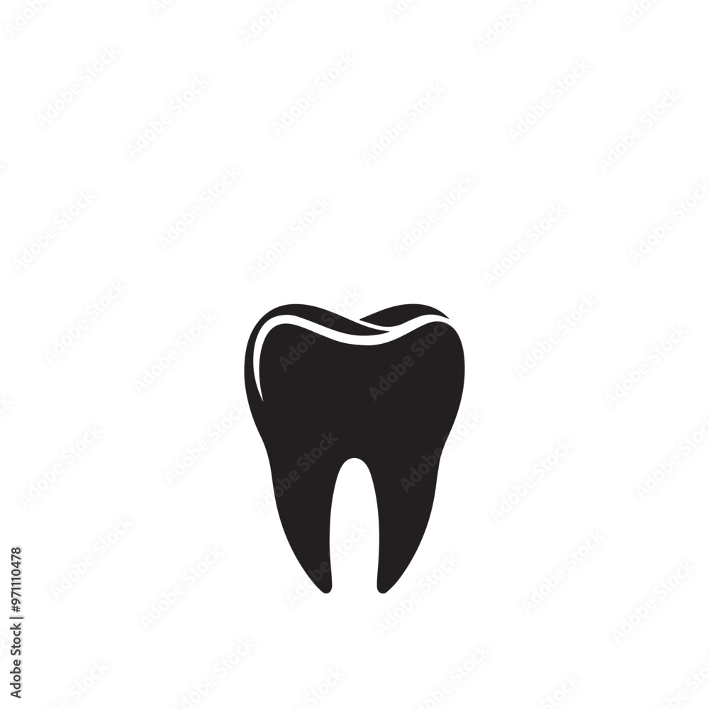 Tooth vector design. Tooth silhouette. Tooth illustration black and white. Tooth vector design. Tooth silhouette. Tooth illustration black and white.