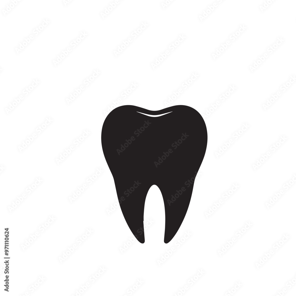 Tooth vector design. Tooth silhouette. Tooth illustration black and white. Tooth vector design. Tooth silhouette. Tooth illustration black and white.