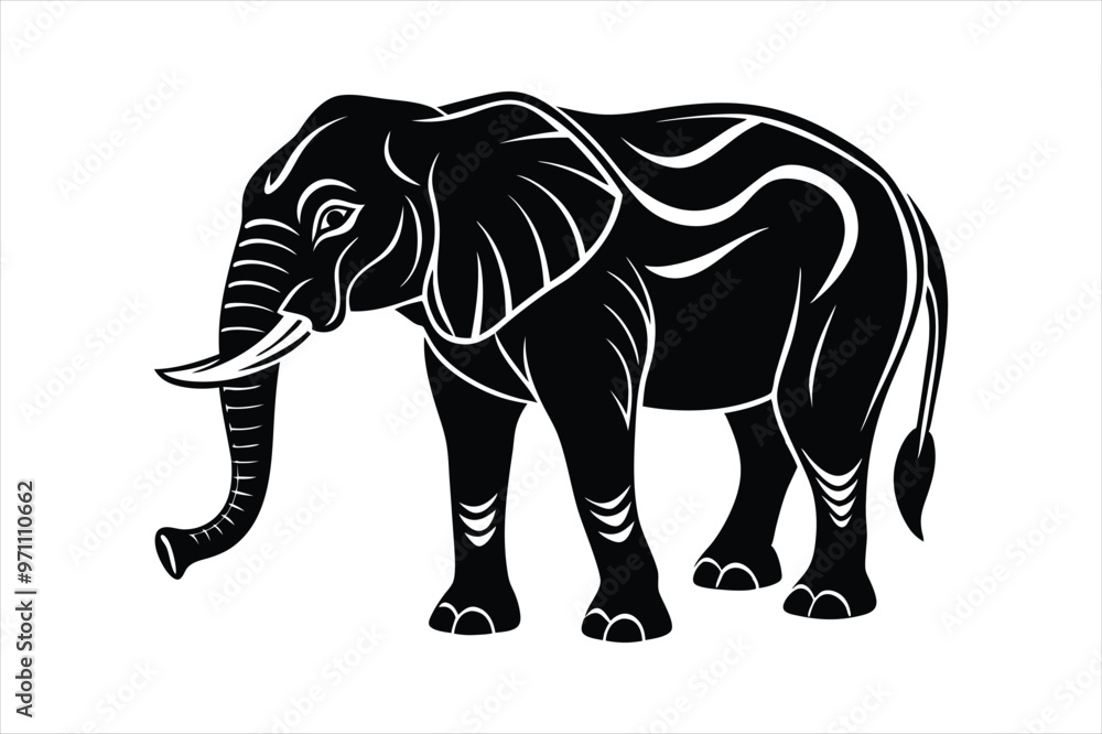create-a-elephant-silhouette-vector-style-with-white background create-a-elephant-silhouette-vector-style-with-white background