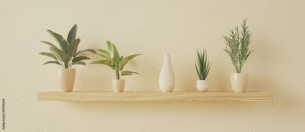 A minimal TV cabinet for a living room in cream color A minimal TV cabinet for a living room in cream color
