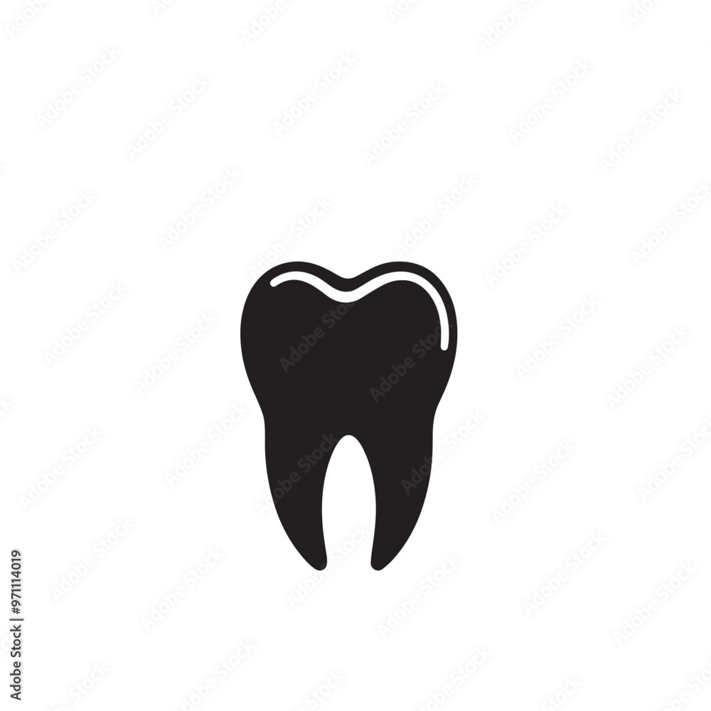 Tooth vector design. Tooth silhouette. Tooth illustration black and white. Tooth vector design. Tooth silhouette. Tooth illustration black and white.