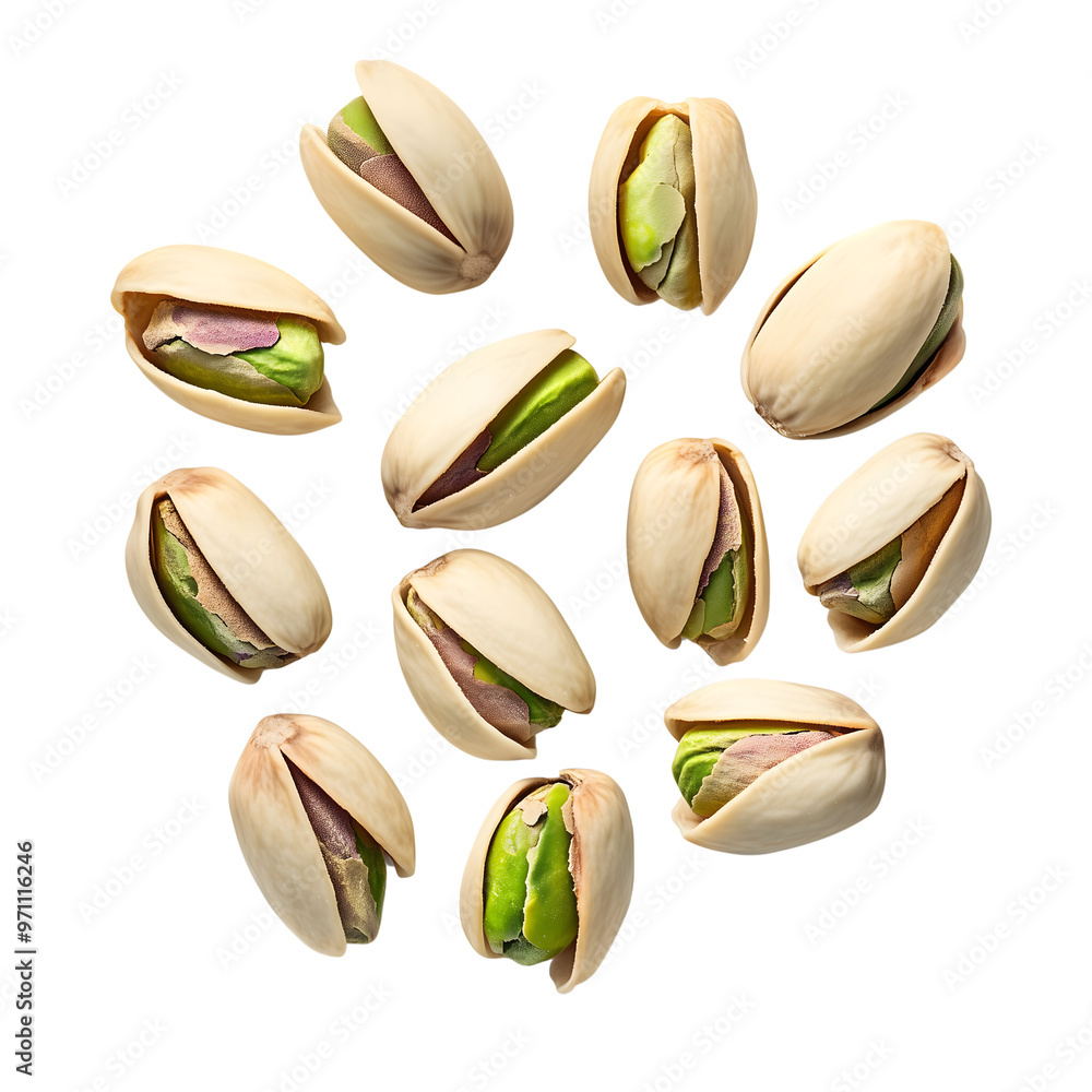 pistachio nuts isolated on transparent background Generative Ai. pistachio nuts isolated on transparent background Generative Ai.