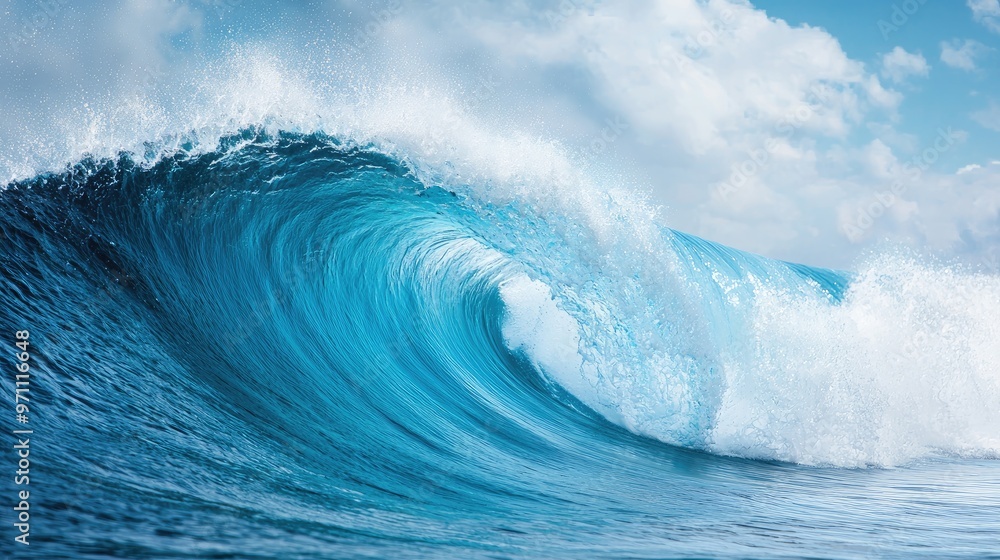 A stunning ocean wave crashing against the shoreline, showcasing the vibrant blue hues and dynamic movement of water in nature. A stunning ocean wave crashing against the shoreline, showcasing the vibrant blue hues and dynamic movement of water in nature.