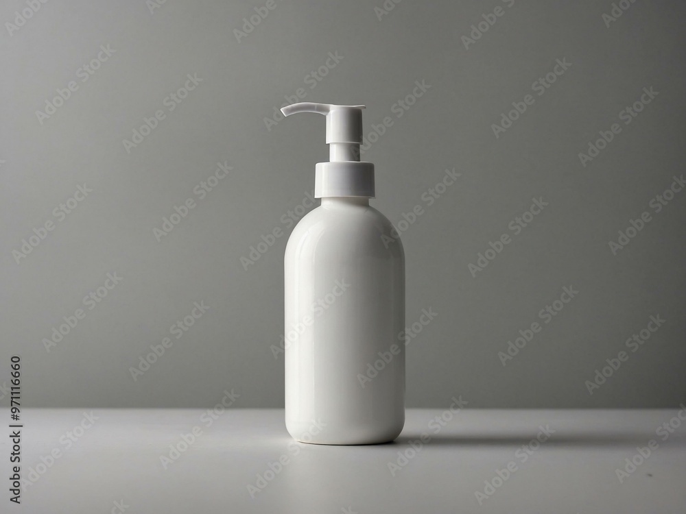 White pump bottle mockup. White pump bottle mockup.