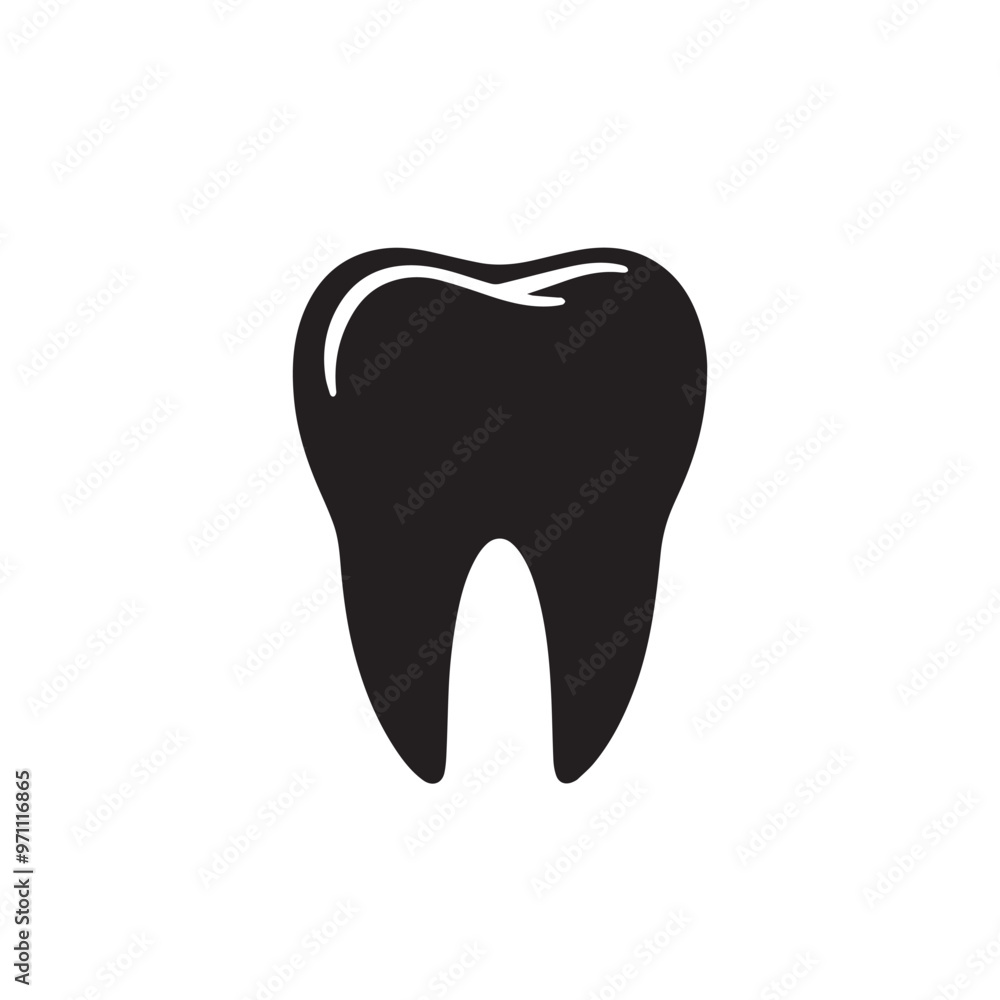 Tooth vector silhouette. Tooth illustration. Tooth logo, icon black and white. Tooth vector silhouette. Tooth illustration. Tooth logo, icon black and white.