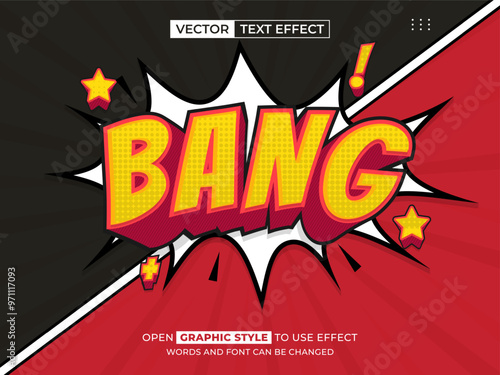 bang comic editable text, font effect, 3d text for title