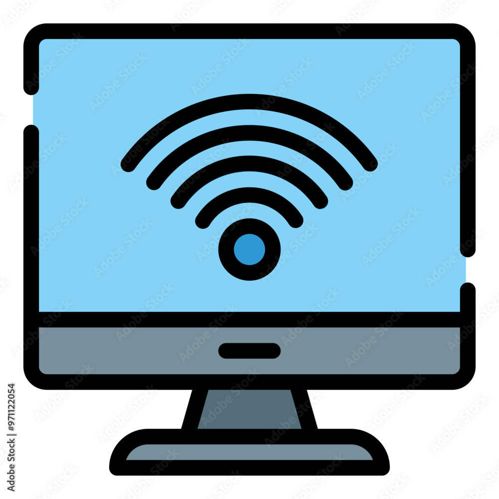 Wifi Signal Icon in Filled Line Style Wifi Signal Icon in Filled Line Style
