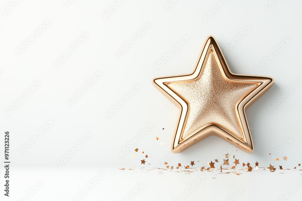 Obraz premium A shiny golden star with sparkling glitter, perfect for adding a touch of elegance and charm to your creative projects.