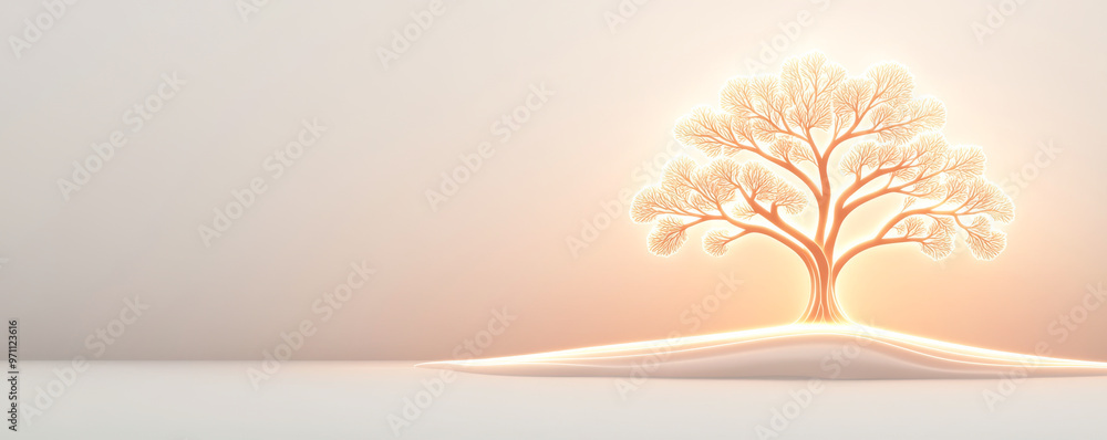 A tranquil scene featuring a glowing tree, symbolizing nature's beauty and serenity in a peaceful landscape. A tranquil scene featuring a glowing tree, symbolizing nature's beauty and serenity in a peaceful landscape.