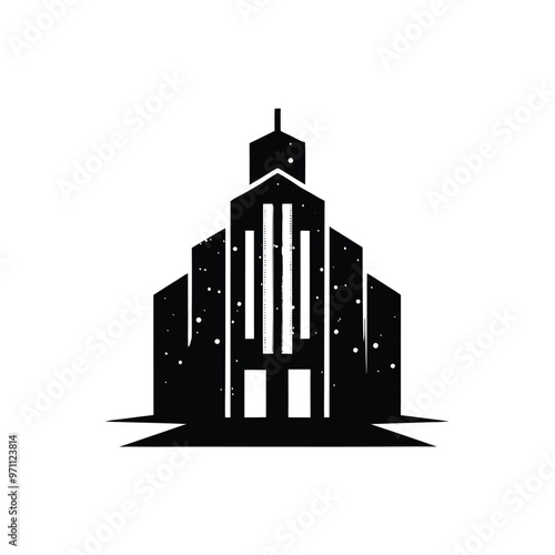 Trendy Logo of Building Icon Silhouette Vector Design