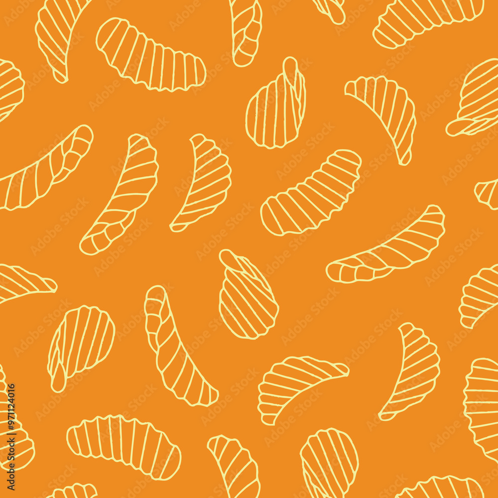Outline Chips Vector Seamless Pattern illustration for Print, Wallpaper, Decoration. Outline Chips Vector Seamless Pattern illustration for Print, Wallpaper, Decoration.