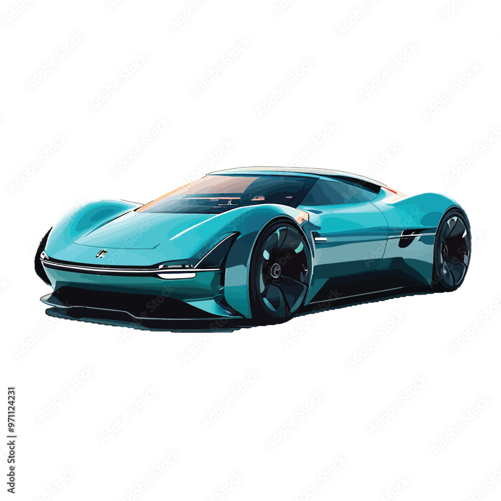 Vector illustration image of a sophisticated sports car with a future style Vector illustration image of a sophisticated sports car with a future style