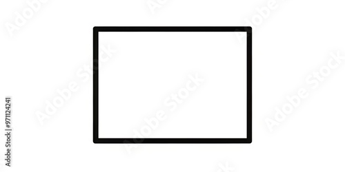 Simple black outlined square shape with a white background, providing a clean and modern geometric element for design, layout, and composition projects.