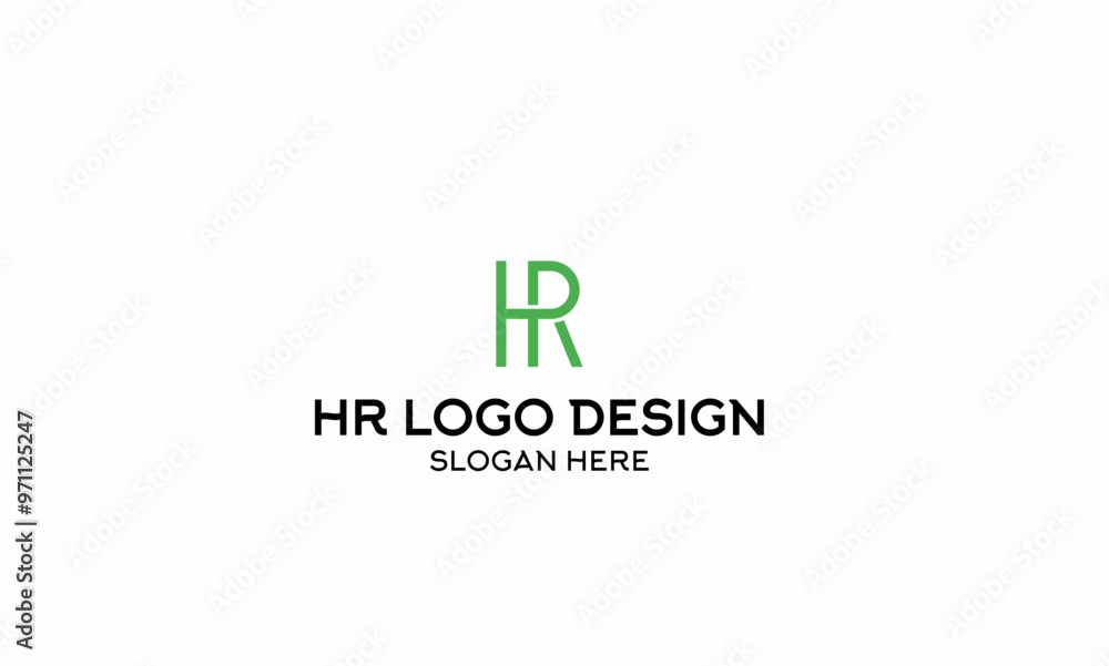 HR letter logo design. Vector HR letter logo design. Vector