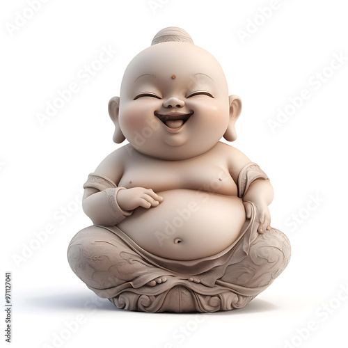 Buddha, white background, the representative of faith in Buddhism