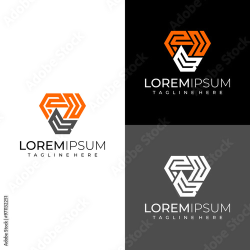 letter symbol RNB modern logo