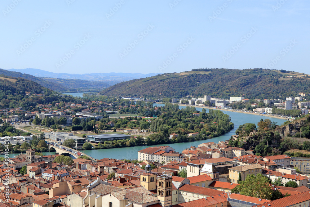 Vienne in France on a bend of the river Rhone Vienne in France on a bend of the river Rhone