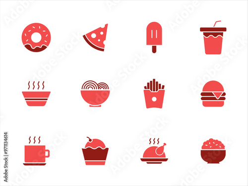 Food and Drink Duotone Icons set