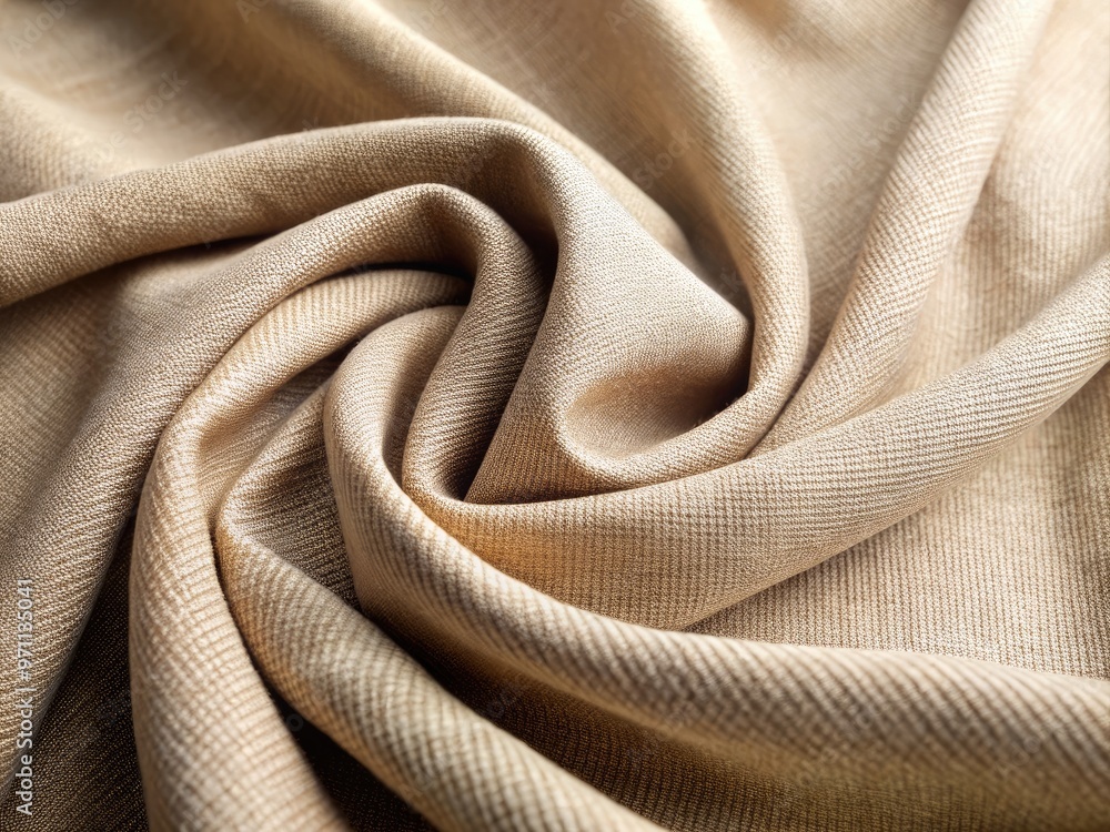 Softly textured beige fabric gently folds and drapes, showcasing the warm, neutral tone's versatility in interior design, evoking a sense of calm and sophistication. Softly textured beige fabric gently folds and drapes, showcasing the warm, neutral tone's versatility in interior design, evoking a sense of calm and sophistication.