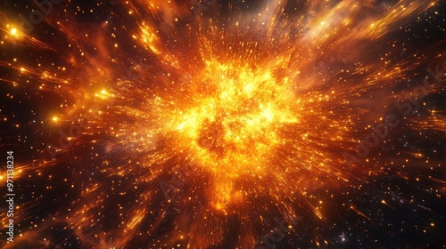 Abstract image of a fiery explosion. Perfect for representing concepts like energy, power, and creation.