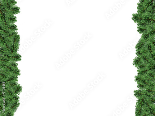 fir leaves transparent png for christmas or happy new year poster, banner, blur fir leaves or pine leaves png for advertisement, social media creative.